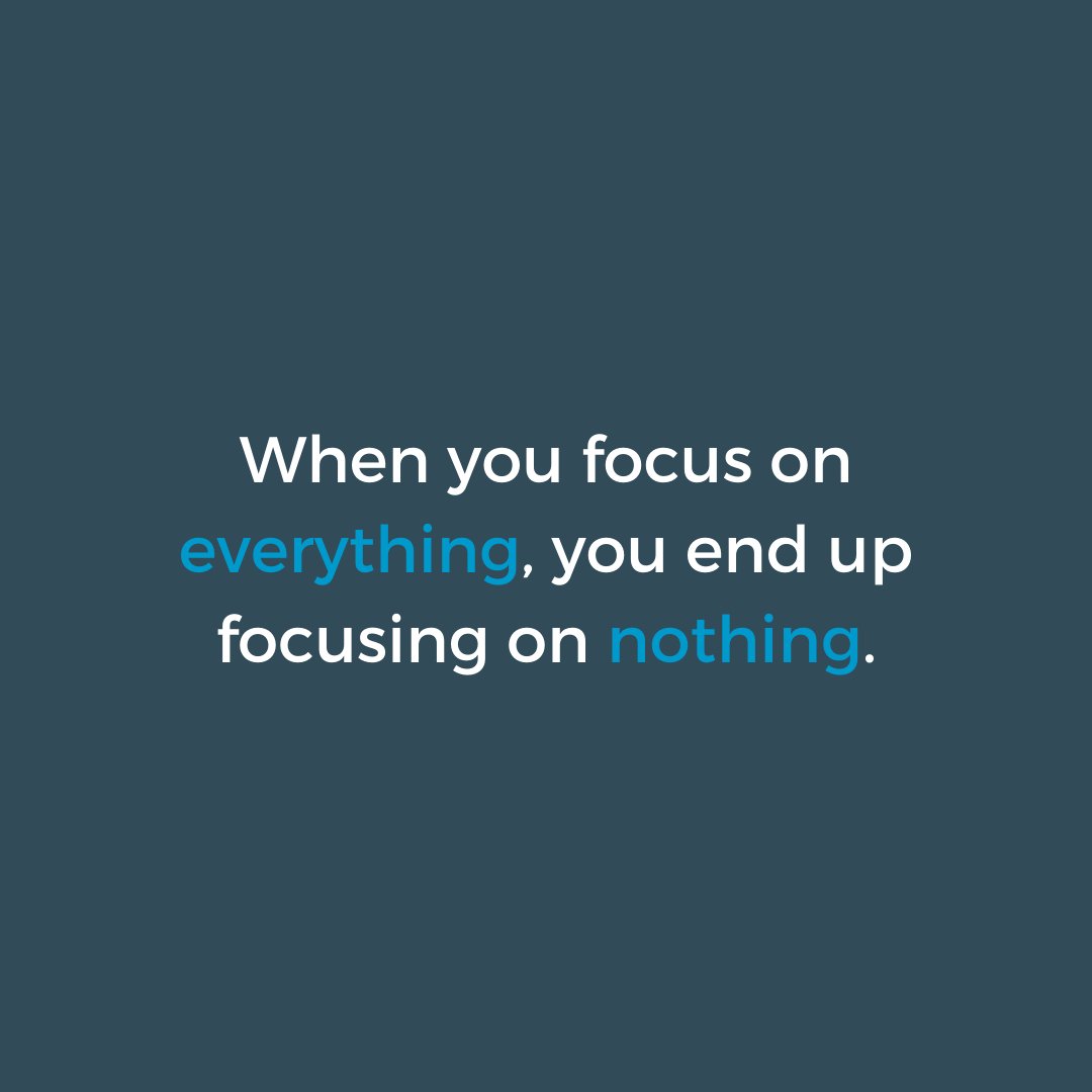 When you’re focusing on too much, you’ll quickly burn yourself out and likely end up accomplishing very little. We all have our different skillsets; it’s time to focus on yours and outsource the rest.  #wisdomwednesday #quote #recruiter #businessowner