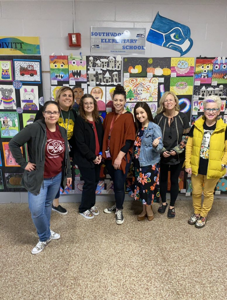 AJanksArtRoom's tweet photo. Celebrating Youth Art Month with the Elementary Art Teachers preparing for the OB Arts Fest tonight...5-9 OBHS Main Gym... @MeganPang2 @LauraAMcHugh @ArtEducatorsNJ #NJYAM #schirraart #millerobart https://t.co/tt6tTdOpO2