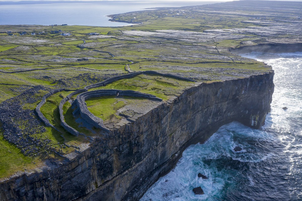 visit_galway's tweet photo. The stone fort of #DúnAonghasa is an incredible prehistoric site located on the cliff edge of the stunning island of #InisMór of the #AranIslands. There is just something so surreal about standing there on the edge of #Europe!👌🌊😎😍💕🇮🇪 #BucketList #Galway #Ireland #VisitGalway https://t.co/knMz1kxESU
