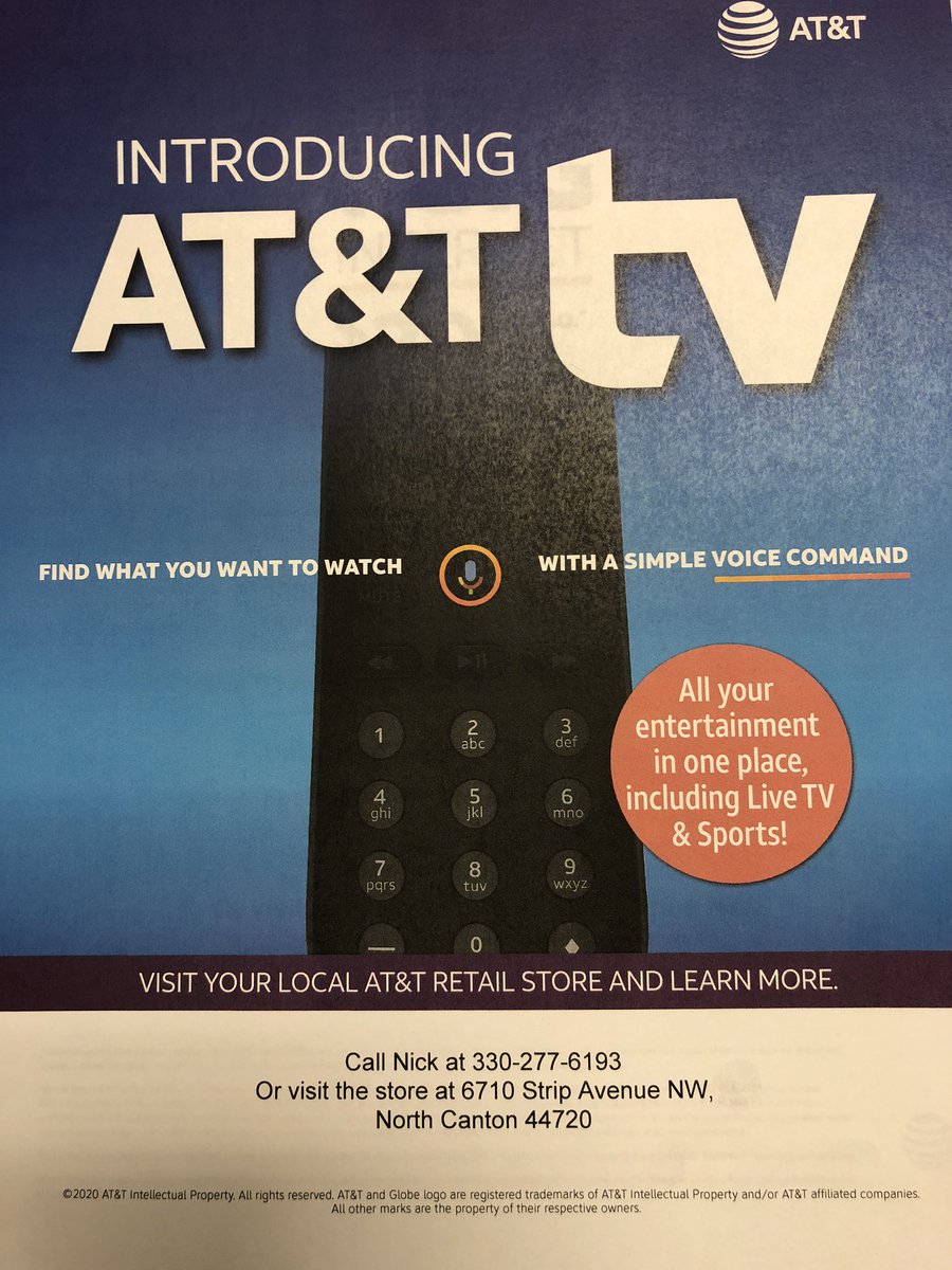 FIBER + TV + voice command? This is the future! Come into our AT&amp;T Portage street store to see how you can get all this for an amazing price!!! 

<a href="/DemarinisNick/">Nick DeMarinis</a> <a href="/DanBrechbill/">Dan Brechbill</a> <a href="/BIGBizDecker/">Eric Decker</a> <a href="/WilliamGStovall/">William Stovall</a> #ATTtv #ATTEmployee #Portagestreetgroovers #OHPA