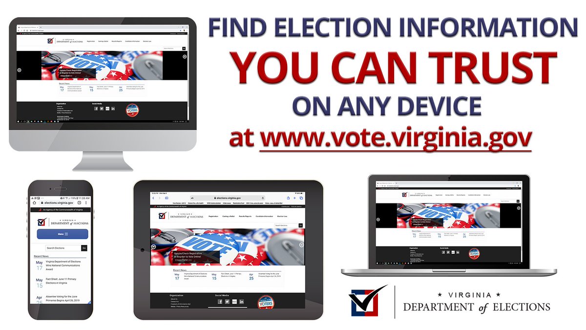 vaELECT's tweet photo. #PleaseShare Keeping you informed while keeping our elections safe and secure. Go to https://t.co/dmg6bbhv2q for the election information you need. #TrustedInfo2020 #VaElection2020 https://t.co/sAizVqva0c
