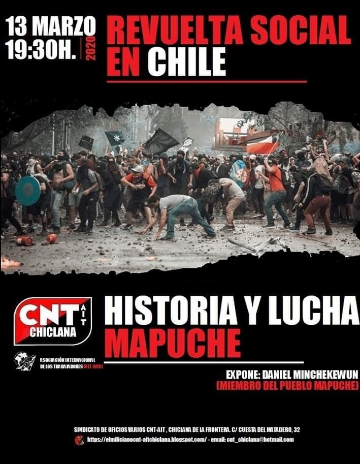 13 de marzo de 19:30 h #chiclanadelafrontera  con #chile
#cadiz #chilenoserinde
