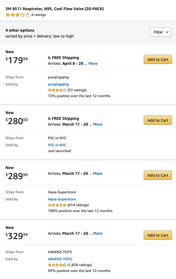 #n95mask #pricegouging remember these Amazon sellers