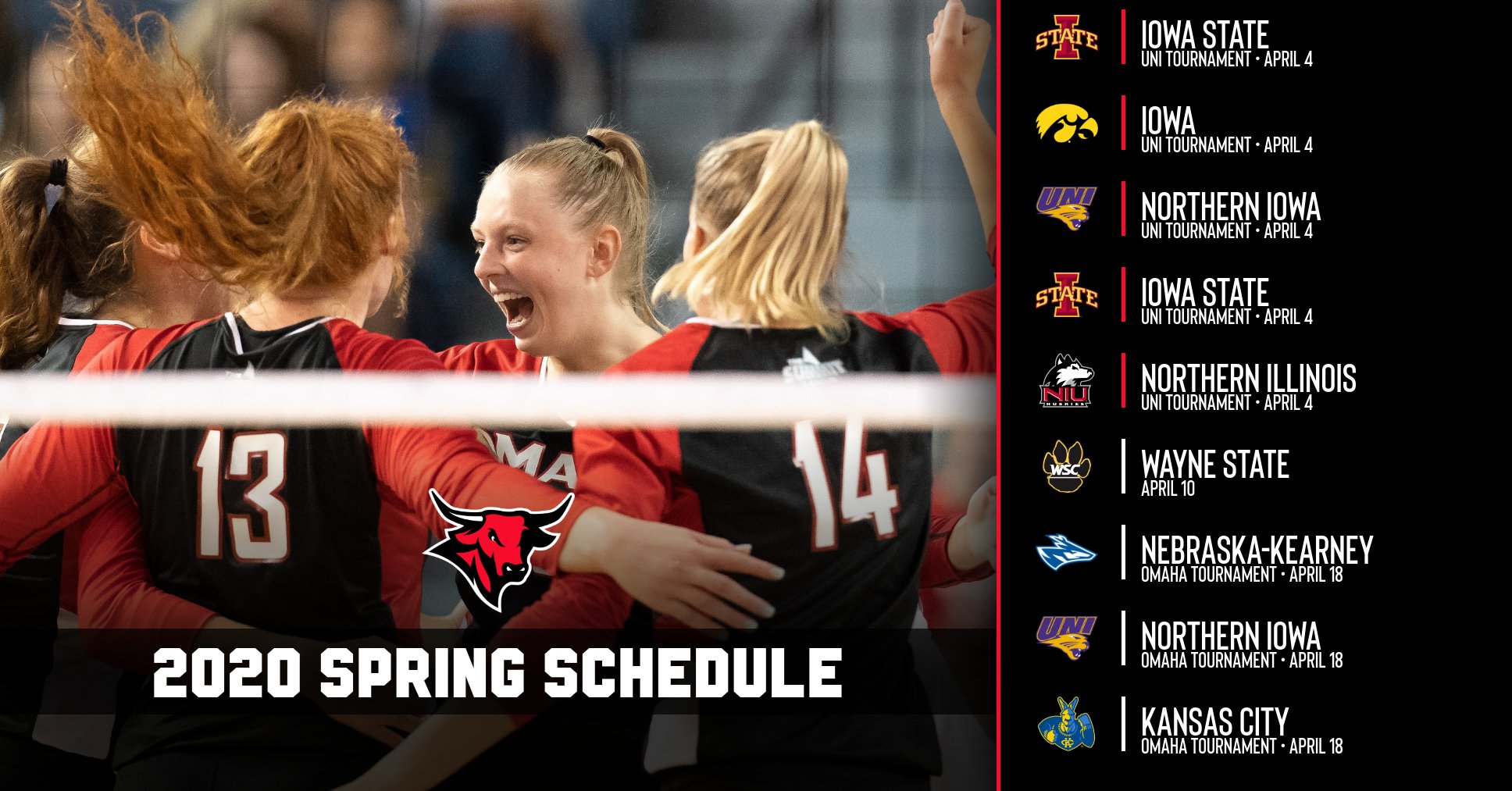 Omaha Volleyball on Twitter "🔥 off the press! Our 2020 spring schedule