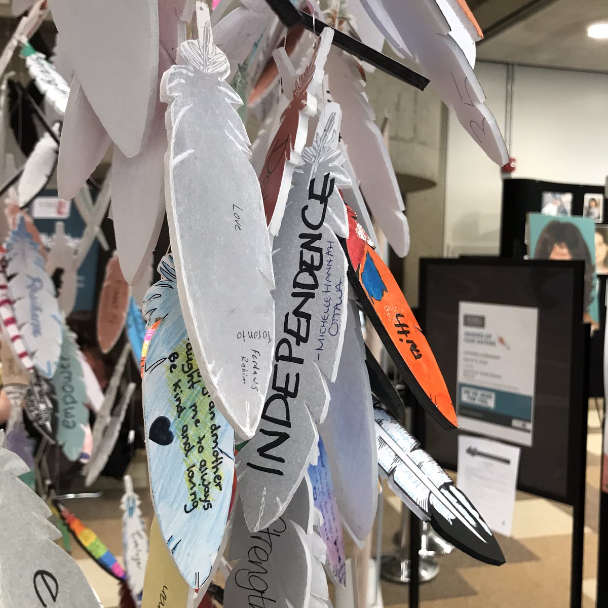 YorkUFGS's tweet photo. Go to Scott Library to see “Shades of Our Sisters” (@ofOurSisters) a powerful exhibition that honours the lives of Indigenous women, girls, Transgender and Two-Spirited Peoples who have been missing and murdered in Canada. The exhibition is open to March 13. https://t.co/x5ramziciy