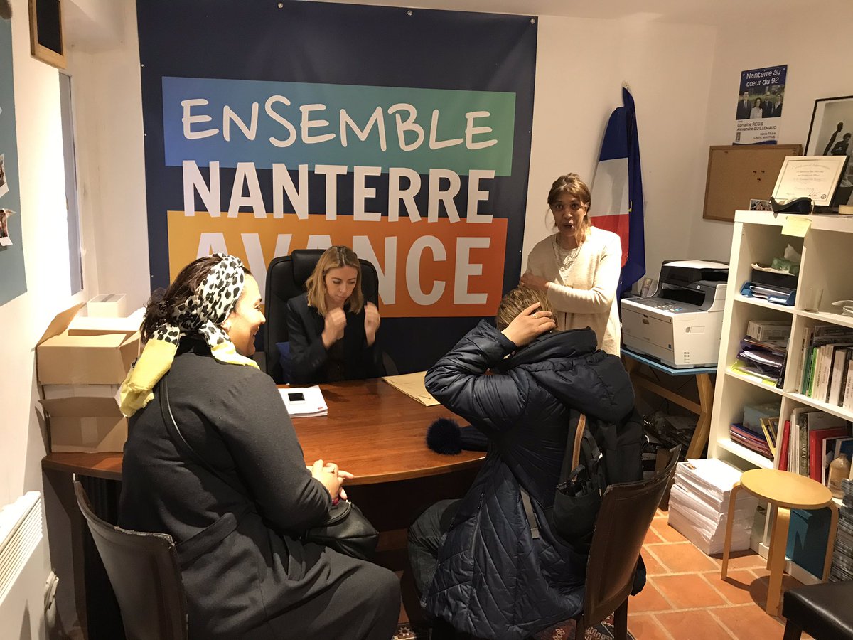 CamilleBedin's tweet photo. #ReussirEnsemble à la permanence, à #pourim et chez les habitants de #Nanterre avec @NanterreEnsembl nous serons là pour les #Municipales2020 pour un autre #avenir @leParisien_pol @ParisLaDefense #HautsdeSeine https://t.co/U3HJeBa96y