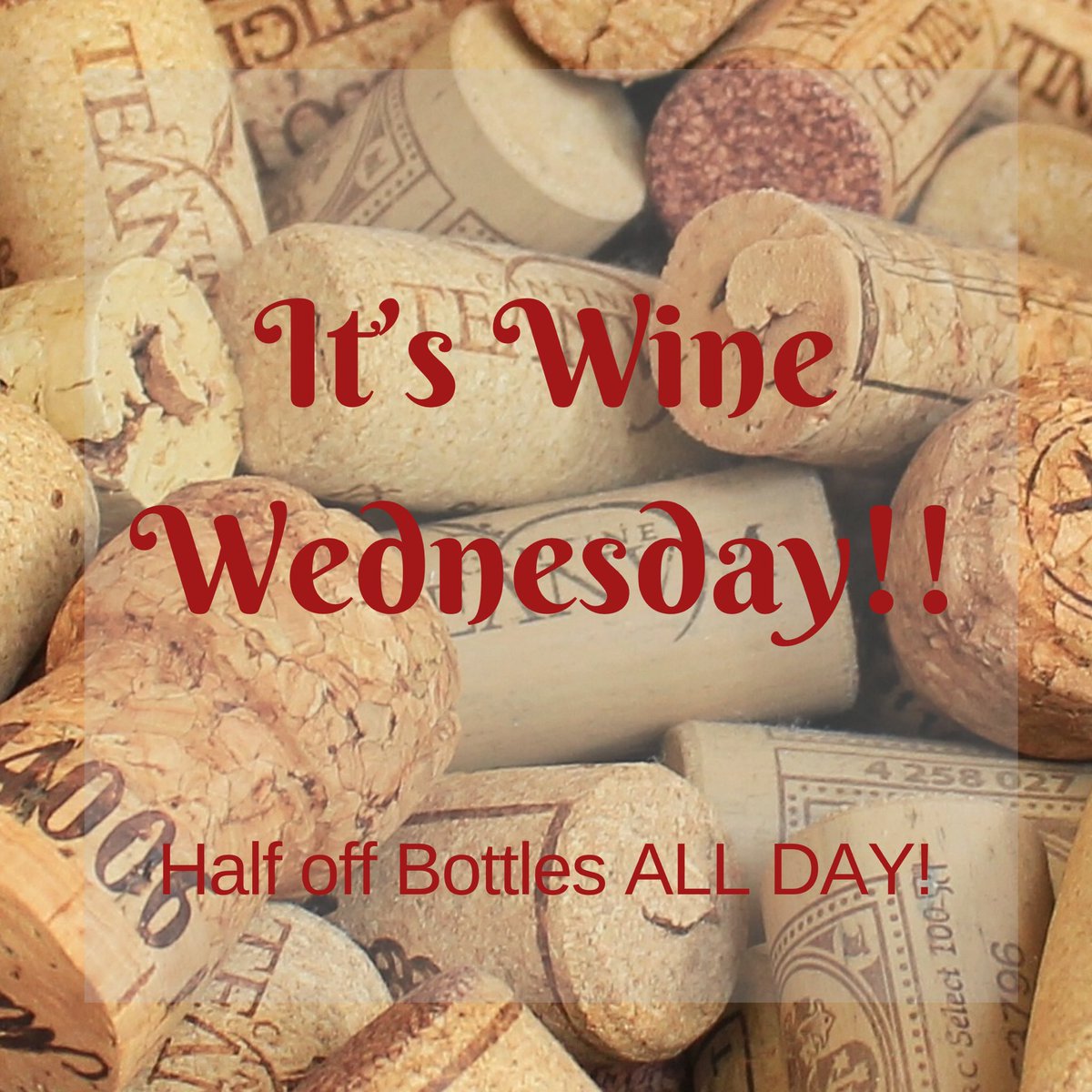 LeadwayTavern's tweet photo. Happy Wednesday! Come WINE down with us today!🍷 Half-off bottles all day!! 
#Wine #Wednesday #WineWednesday #DrinkSpecials 

#LeadwayTavernAndLiquors #BoozeHoundz #Booze #Bowmanville #Chicago #Illinois #ChooseChicago #WolcottGardens #Beers #Bar #Tavern #BarLife #GoodTimes https://t.co/qXPQmCQych