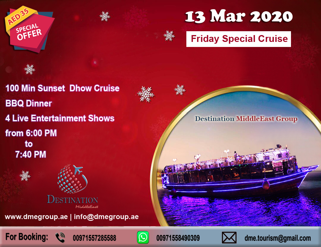 dmegroupae's tweet photo. Enjoy This Friday Special Offer AED 35 Dhow Cruise with BBQ Dinner and Live Shows - https://t.co/pi53J1P1Eb https://t.co/0mykAI6sTM