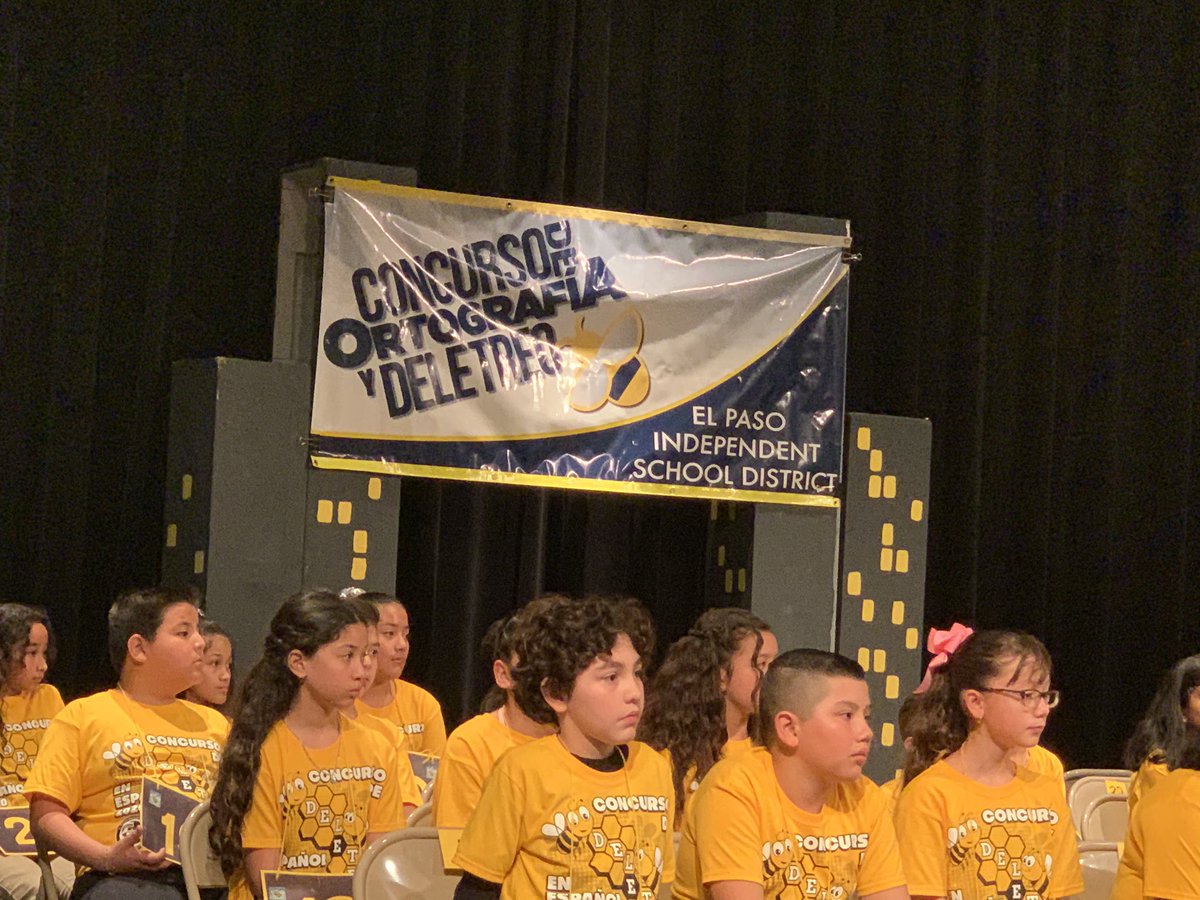 JesusGamez915's tweet photo. @ELPASO_ISD Concurso de Deletreo en Español underway! Campeones de EPISD compitiendo y demostrando sus talentos ortográficos! @EPISD_DualLang #ConnectingLaguagesDualLanguageDivision #deletreoespanol  #SpanishSpellingBee @MargaritaComp5 https://t.co/uJuUgfepjE
