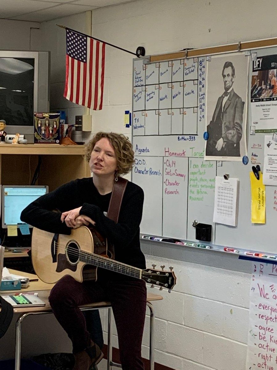 WissinkAMSB's tweet photo. Thank you Laura Clapp for working with Mr. Murphy's classes to write songs about our learning of 19th century US social reformers! Thank you to the @JAH_ArtsFnd for making this project possible! @AmityMSBethany #AR5 https://t.co/xkEubNCeVi