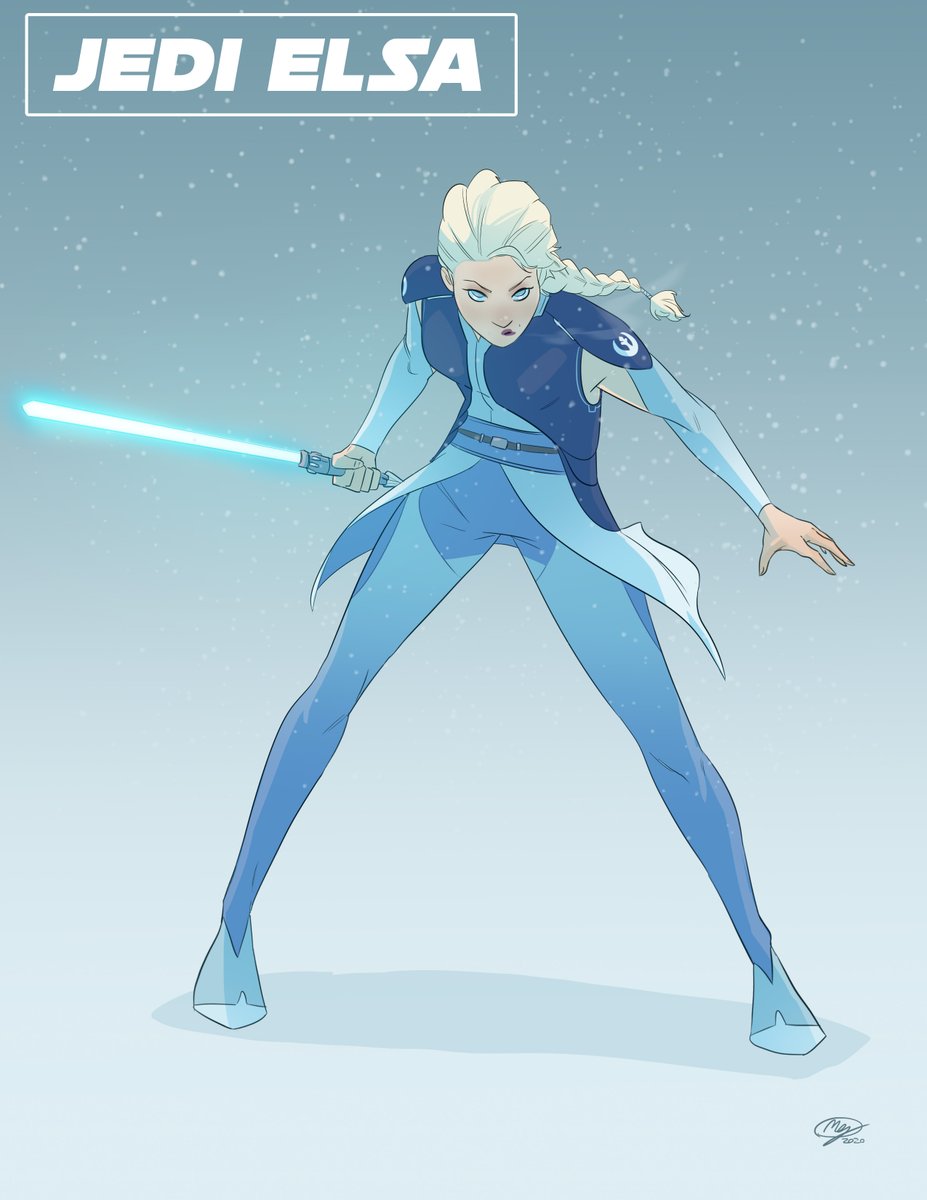 Cielo sobre Nunca Megan Huang - commissions open on Twitter: "Jedi Elsa! I had this idea and  it wouldn't leave me alone, despite only seeing the first film once and  only seeing the trailers for