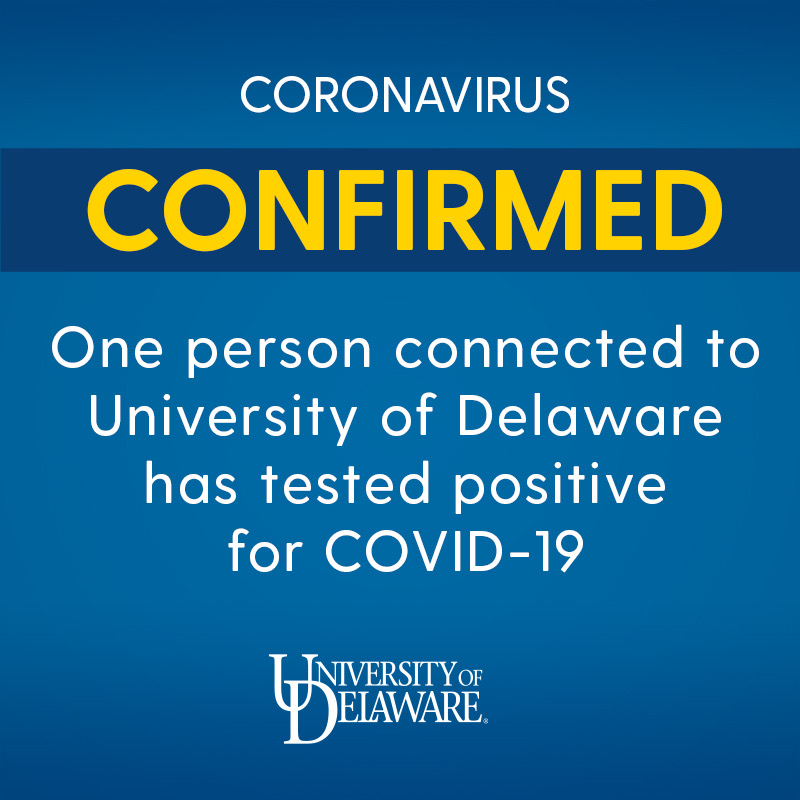One person connected to #UDel has tested positive for Coronavirus. The individual is receiving medical care in a quarantined environment. Classes are suspended for Thursday and Friday; Spring Break will now begin on Saturday, March 14.  More information to follow.