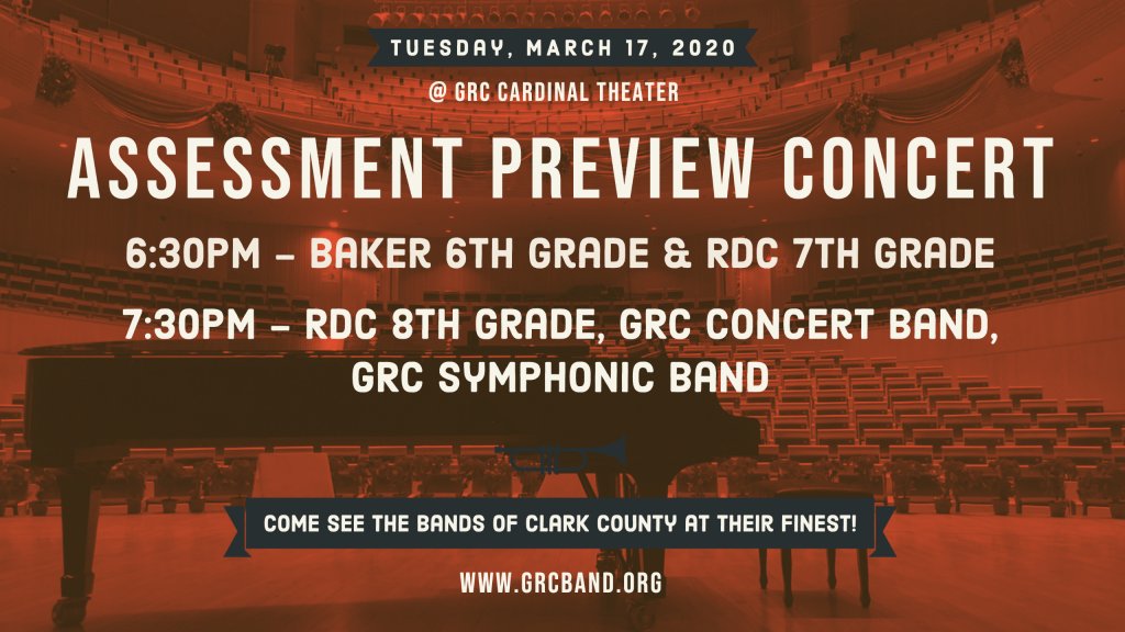 grcband's tweet photo. Assessment Preview Concerts – 3/17 https://t.co/KBHVnNg95k https://t.co/TkgBdV4203