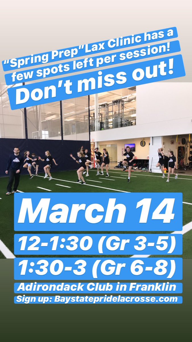 🗣Just a few spots left per session! Sign up using link in profile ✅ 
#girlslacrosse #youthlacrosse #stickskills #springprep #franklinma #medfieldma #wrenthamma #norfolkma #walpolema