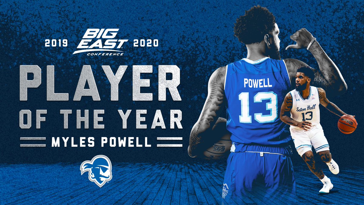 SetonHallMBB's tweet image. MYLES POWELL...FROM TRENTON...Your 2020 BIG EAST Player of the Year! #HALLin