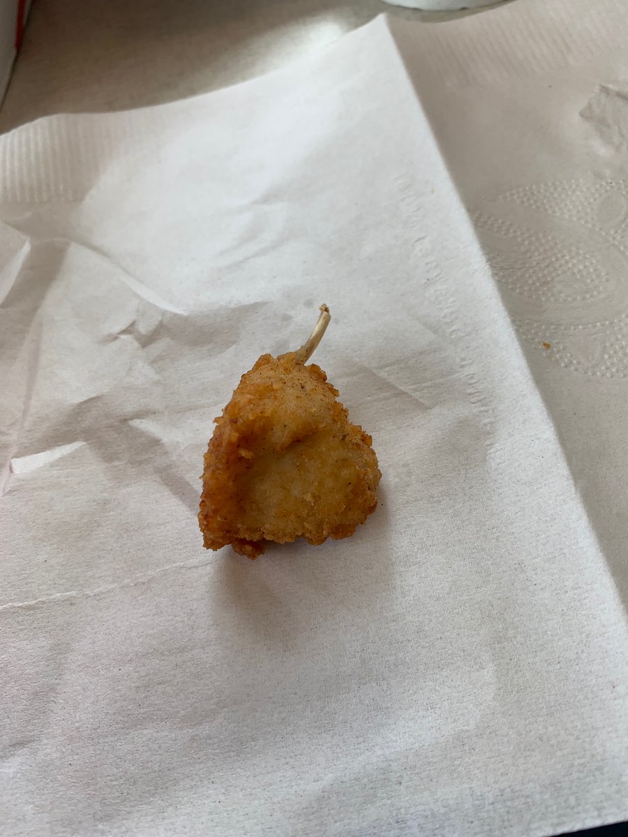 DelaneyMapstone's tweet photo. Hey @ChickfilA pretty sure your chicken isn’t supposed to have bones in them #almostdied #bones #help https://t.co/yyUkSeDeP6