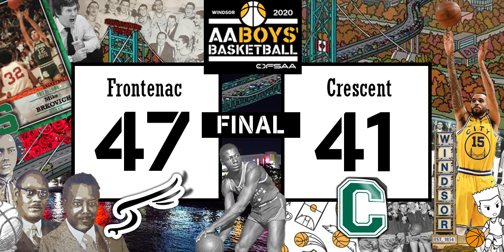 WindsorOFSAA's tweet photo. AA OFSAA Gold Medal Game : It's all over! The Frontenac Falcons are your OFSAA Champions! They were played tough by Crescent all game, but the Coyotes came up just short. Congratulations Frontenac! 🏀🥇 @FSSboysBBALL @CrescentTeams https://t.co/upswSbdwkW