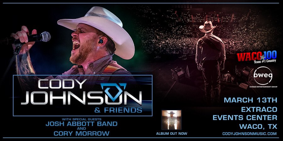 codyjohnson's tweet photo. #COJONation! While I’m disappointed that the rodeo has been cancelled, we will be back in Houston soon! Waco &amp; Corpus are STILL HAPPENING! Corpus is sold out. Waco, get your tickets while you can here https://t.co/14vGl8sFkq. 
See y’all this weekend, get ready to party! https://t.co/7jyTPhuXmN