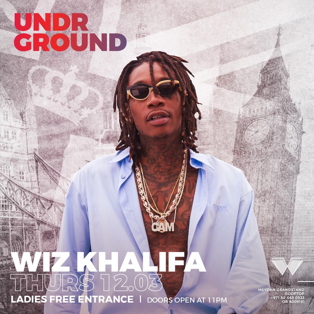 TaylorGang's tweet photo. Get tickets for @wizkhalifa live at WHITE DUBAI #UNDRGROUND March 12th!
🎟: https://t.co/PjTflb3mt8 https://t.co/jJ5cruP6PP