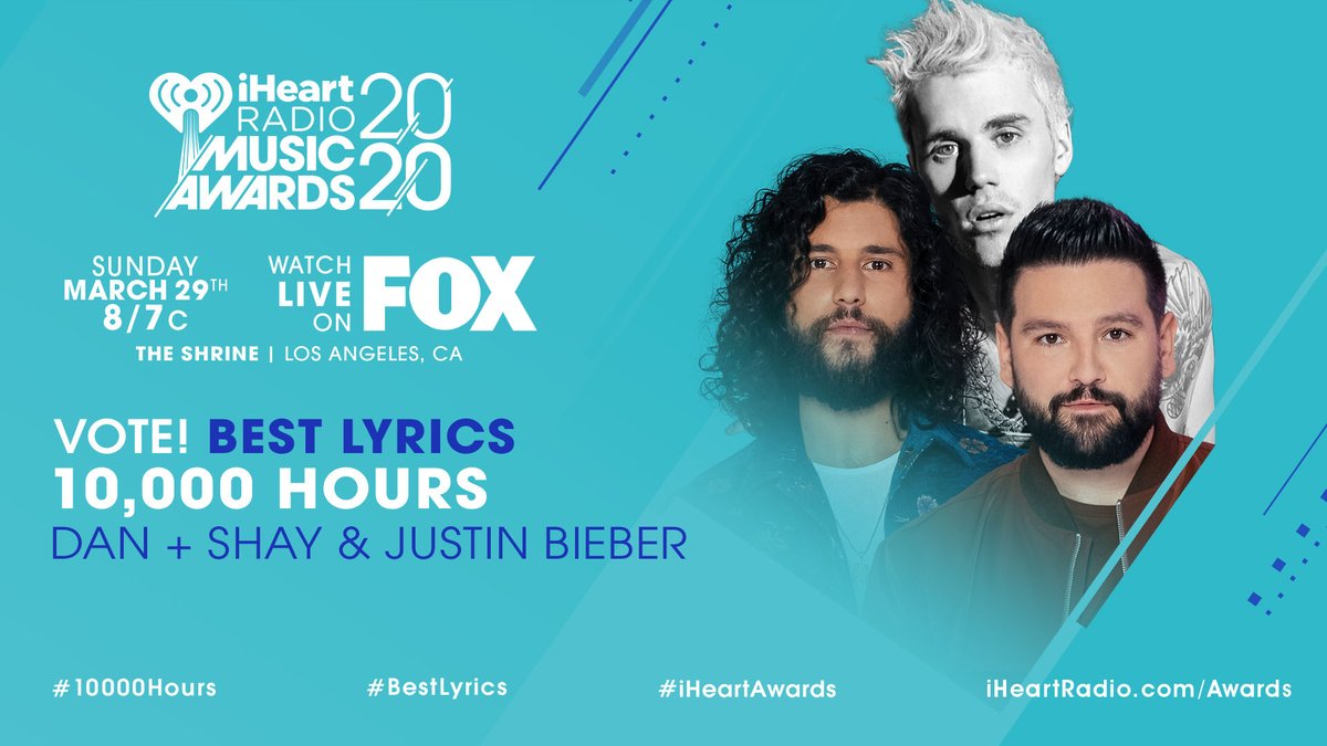 iHeartRadio's tweet photo. ✨ @DanAndShay x @justinbieber✨

#10000Hours #BestLyrics #iHeartAwards
https://t.co/aPueslGLA4 https://t.co/Psyigl2rj9