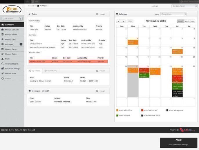 Create &amp; schedule events &amp; link them to the relevant contact. 
4CRM.co.uk