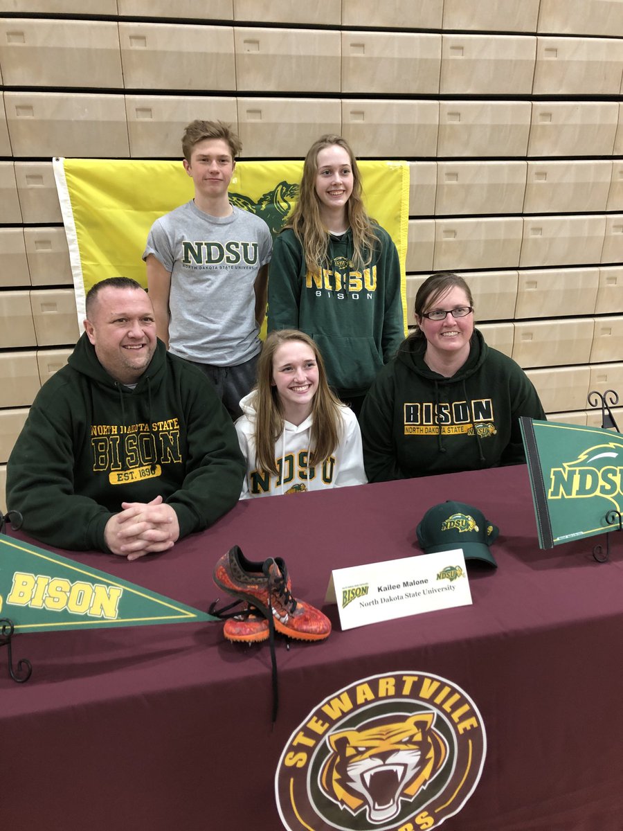 Huge congrats to ⁦<a href="/malone_kailee/">Kailee Malone</a>⁩ on signing her letter to run at NDSU!  We are super proud of you and you have been an inspiration and a great role model to all future tiger athletes!  ⁦<a href="/SHSTigerPride/">Stewartville High School</a>⁩ #gogetum