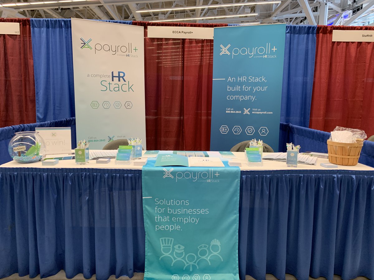 ECCAPayrollPlus's tweet photo. Booth 115 is set up and ready for the NOHRC 20/20 conference!! If you're an organization that employs people, then make sure to visit our booth to learn more about our solutions to help care for your employees.

#NOHRC2020 #APerfectVisionforHR #ClevelandSHRM #HRStack https://t.co/pXG014T6Sr