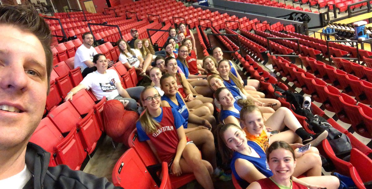 TyPede23's tweet photo. .@PlatteValley1 girls basketball team getting ready to watch a Drury Women’s practice prior to our practice at the final 4. https://t.co/ehjk9ITPid