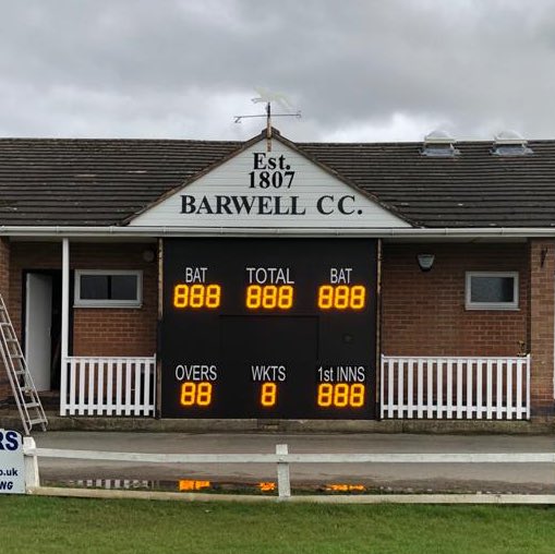 DurantSports_'s tweet photo. Conversion of the manual score box to electronic all complete at @BarwellCC #Bespoke #WeInstall #Cricket #ElectronicScoreboards @landrcl https://t.co/Kh3Oy1c3u7