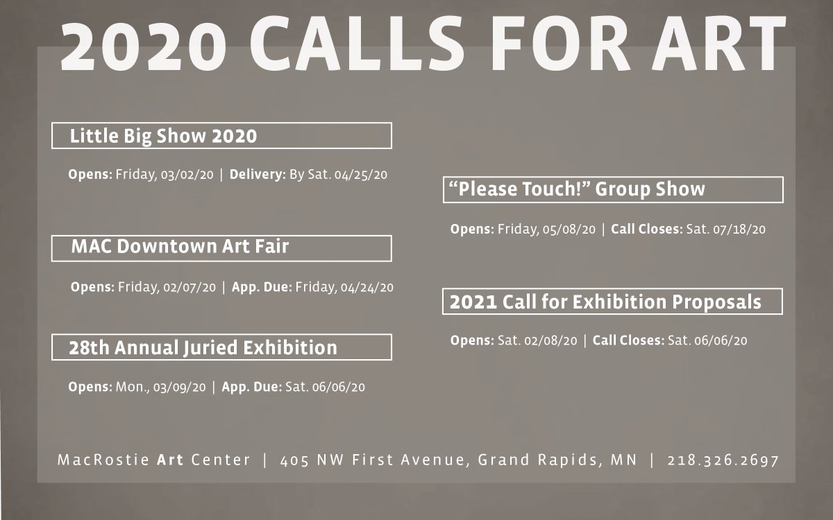 Just added over 50 upcoming artist opportunities to our March 2020 Artist Digest e-newsletter! 😯Sign up to receive this awesome collection of grants, calls for art, fellowships, and more directly in your inbox: macrostieartcenter.org 🎨