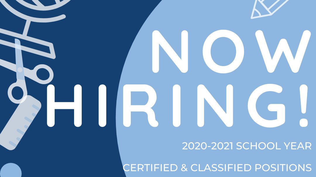 We're looking for inspired educators to join our team!
Many certified and classified positions for the 2020-2021 school year are posted!
Keep checking back because more are to come!!

applitrack.com/bluevalleyk12/…