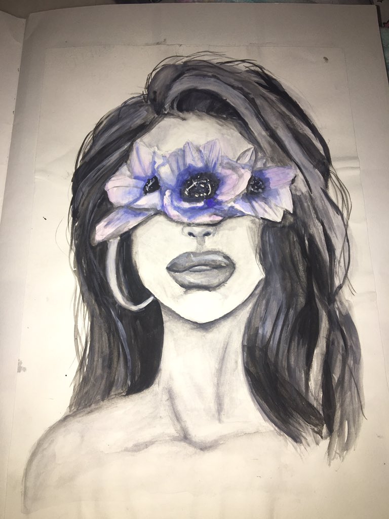 TMorgan_mx's tweet photo. This was the - admittedly- very messy and slightly disproportionate finished piece 😃 this was my first ever attempt at a portrait... looking to do many more with practice  
#art #artist #youngartist #watercolor #watercolour #painting #drawing #polinabright #practice #development https://t.co/U481sCnTbS