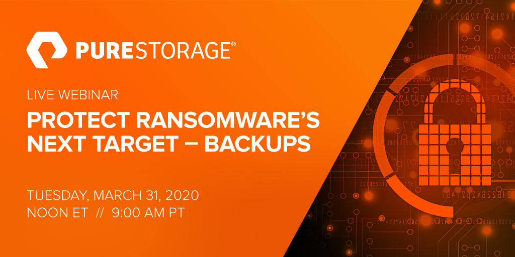 Danny_Higgins75's tweet photo. Join our @PureStorage experts for a threat briefing and the latest countermeasures being deployed to insulate and rapidly recover critical data – helping you neutralize the most crippling of extortion threats. https://t.co/hhLV0gpCal https://t.co/gkJoDq1iuz