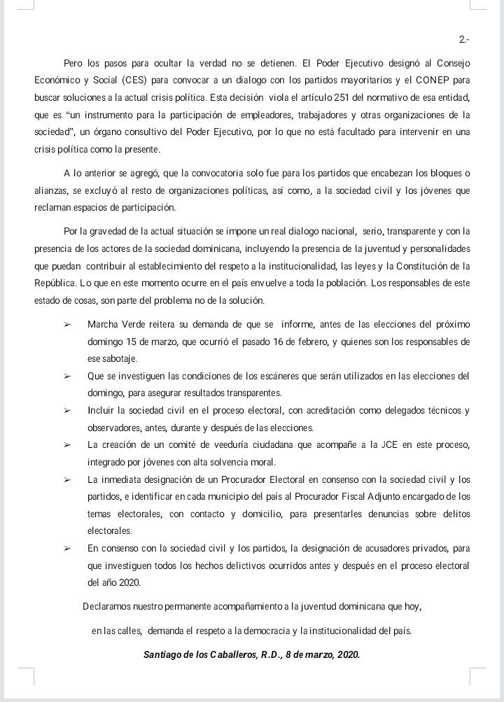 verde_marcha's tweet photo. Imágenes y el documento leído el pasado domingo 8 de marzo, junto a los jóvenes indignados, por el intento de desconocer la voluntad popular en las pasadas elecciones municipales...
#MarchaVerdePaLaCalle https://t.co/6ModqLslQv