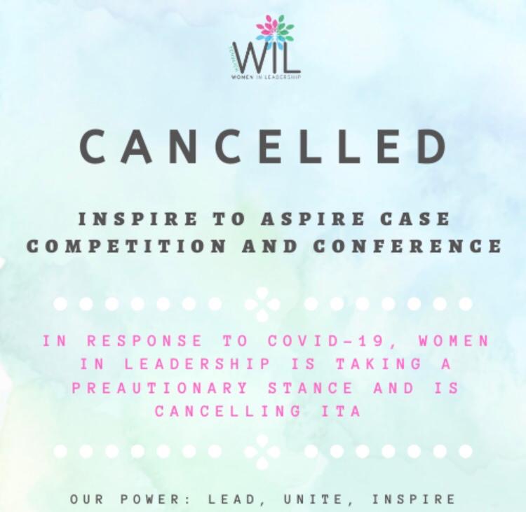 After careful consideration, the Women in Leadership executive team has decided to cancel this year's ITA Case Competition and Conference. 

The conference was expected to take place on March 19th and March 20th at the Schulich School of Business. (1/2)