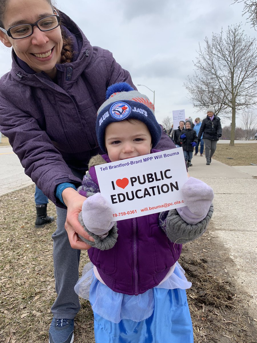 One walking with her teachers, one walking with her future teachers. Both are our future and deserve the best public education system in the world! Good thing @ETFOeducators are standing up for them❤️. #ETFOStrong