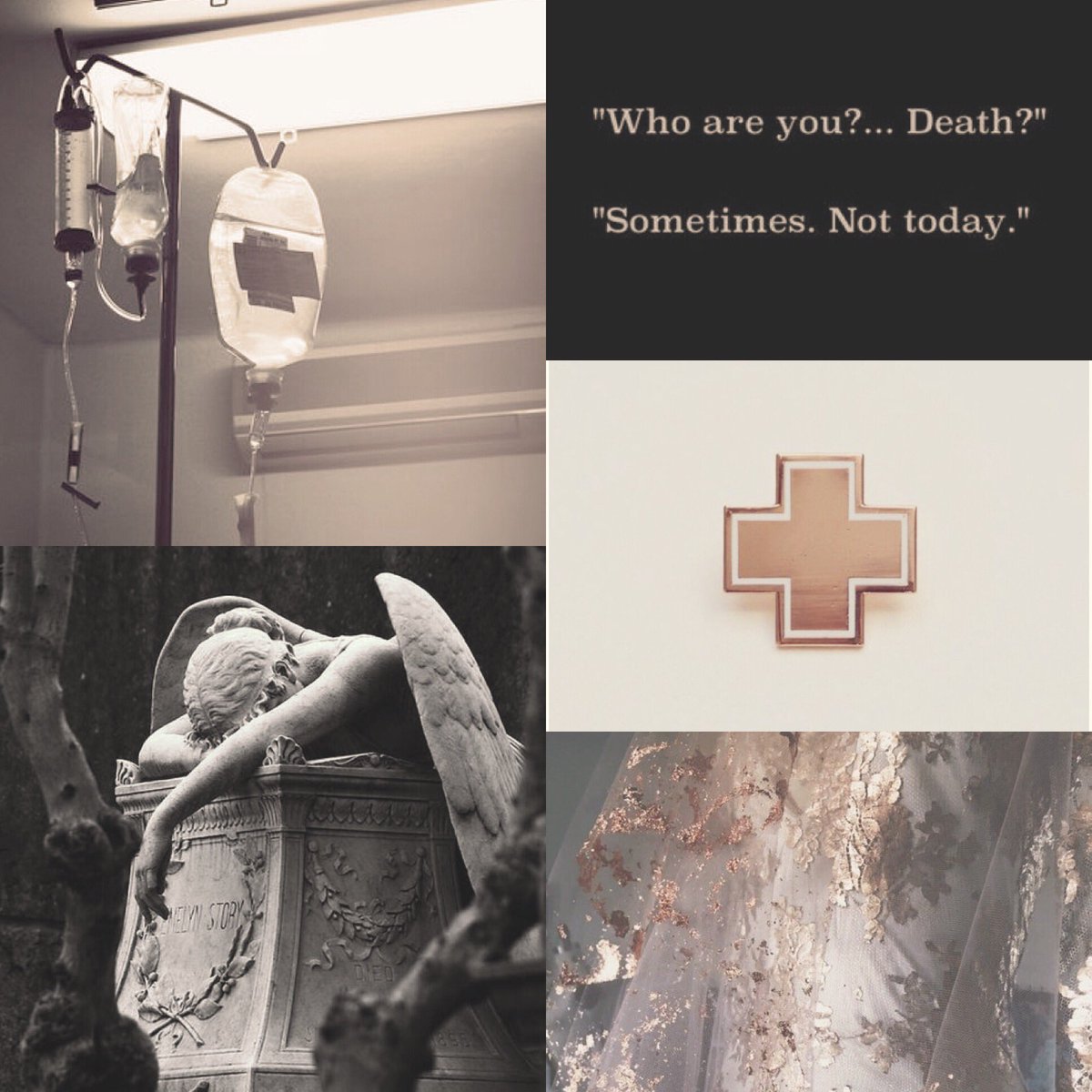 Lifeline, neutral medic with big cryptid energy and a soft heart, a trauma surgeon turned mortician; ‘Holding On and Letting Go’ by Ross Copperman