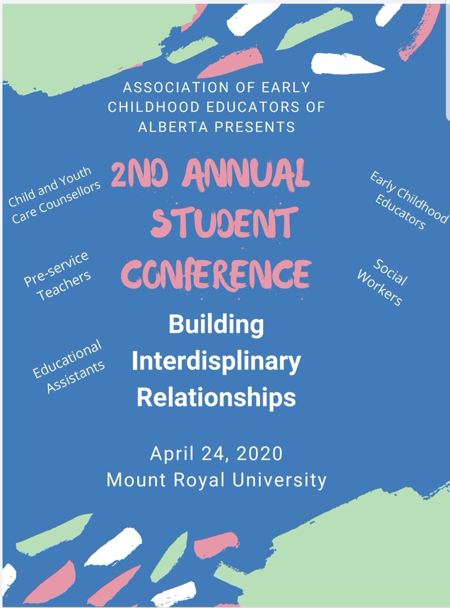 Aecea2's tweet photo. AECEA and MRU BCST 3rd year leadership student conference committee is excited to share the save the date poster for the upcoming interdisciplinary conference. #childstudies  #aecea #socialwork
#education #Nursing https://t.co/PREAFZ7NoN