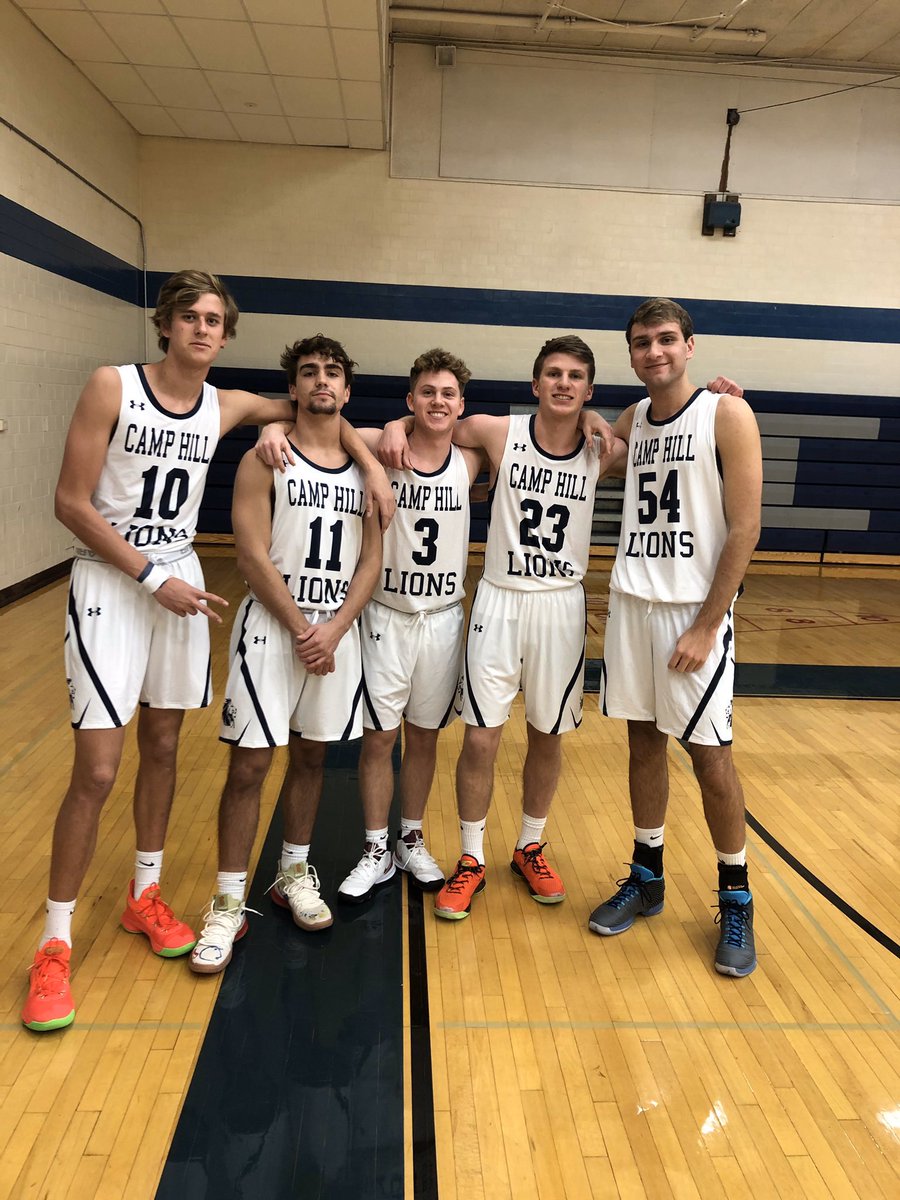 CHLionsHoops's tweet photo. THANK YOU SENIORS! @CTrumpy @LaBineGreg @perryjake3 @ketterer_will @Tjfreed_55 You have left the Camp Hill Boys Basketball with an incredible legacy! #GoLions #Honor25 https://t.co/RQriG1IHHI