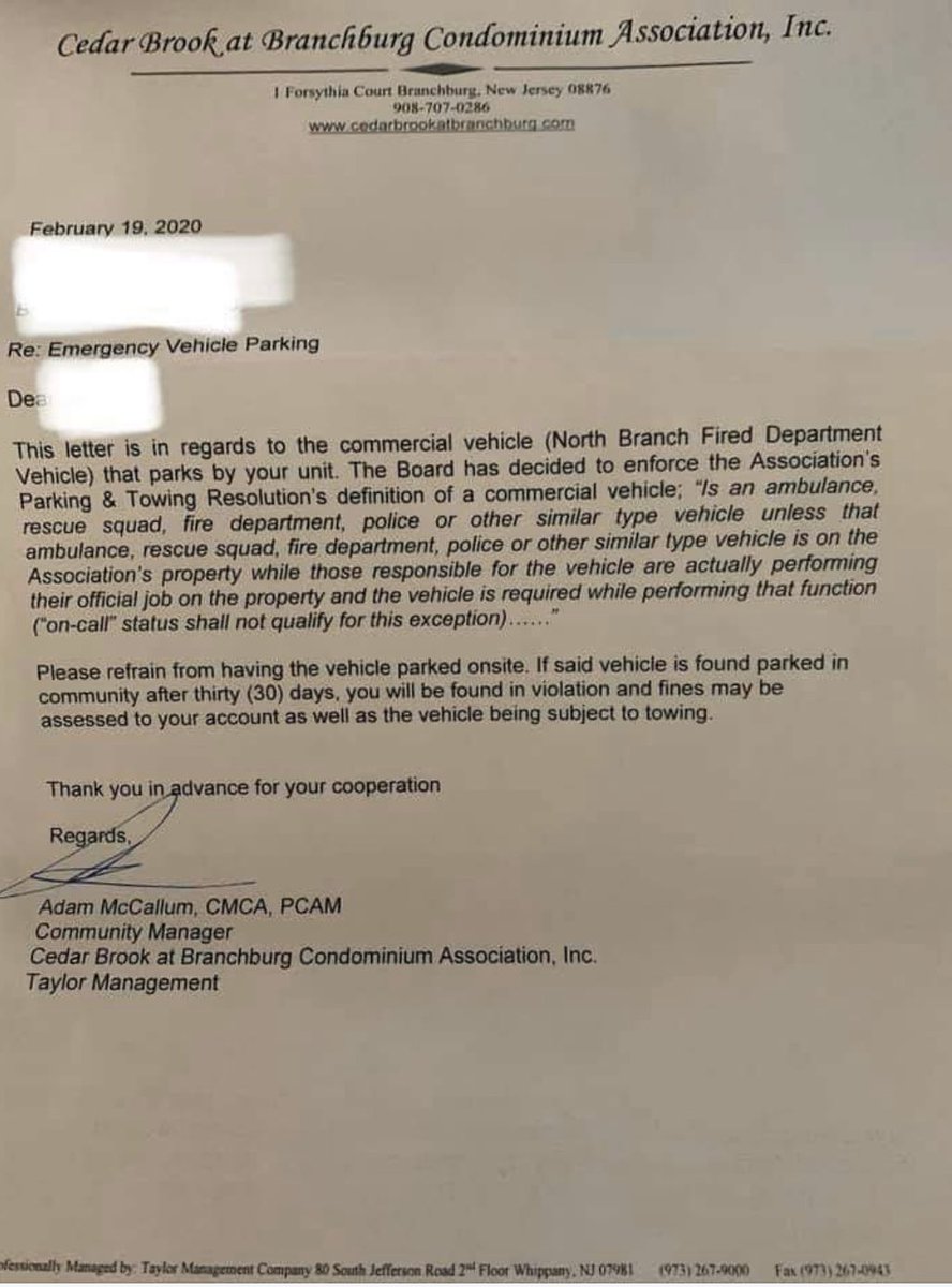 TheSecretList's tweet photo. #WTF Condo Association To Fire Chief “REMOVE YOUR FIRE CHIEF VEHICLE-OR YOU WILL BE FINED AND TOWED.” @BranchburgNews @NJFires @NJerzyFireAlert @IAFC #cedarbrook #branchburg #northbranch #firechief #49fire #newjersey #firefighter #firefighters DETAILS: https://t.co/Bofg2CLVrt https://t.co/PXe8Ot10vU