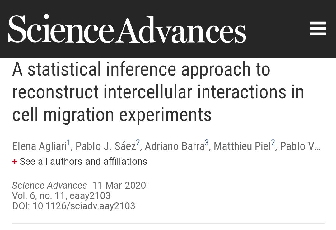 Let's start the academic year with this #collaboration, it was not an easy process but we manage to publish it 👊🏼

#CellMigration #DendriticCell  #Mathematics #CellComm

Full story here advances.sciencemag.org/content/6/11/e… <a href="/ScienceAdvances/">Science Advances</a> <a href="/institut_curie/">Institut Curie</a>