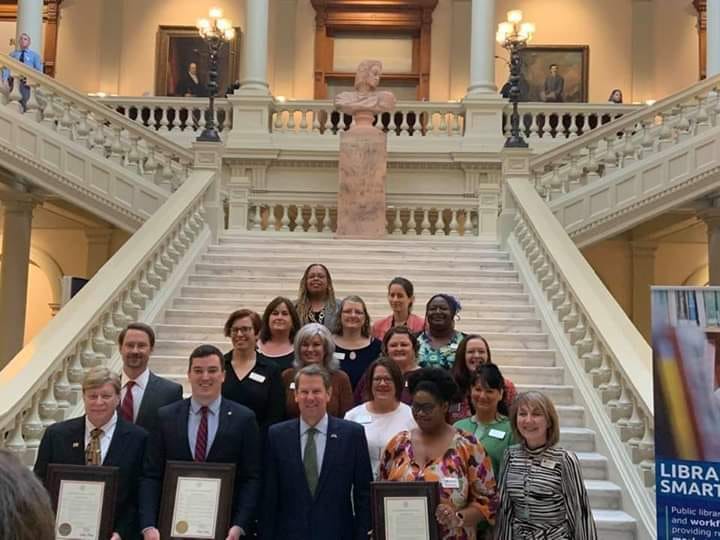 juliewalkerSL's tweet photo. Thank you, @GovKemp, for honoring our @georgialibs stars! https://t.co/TYNdHoakgz