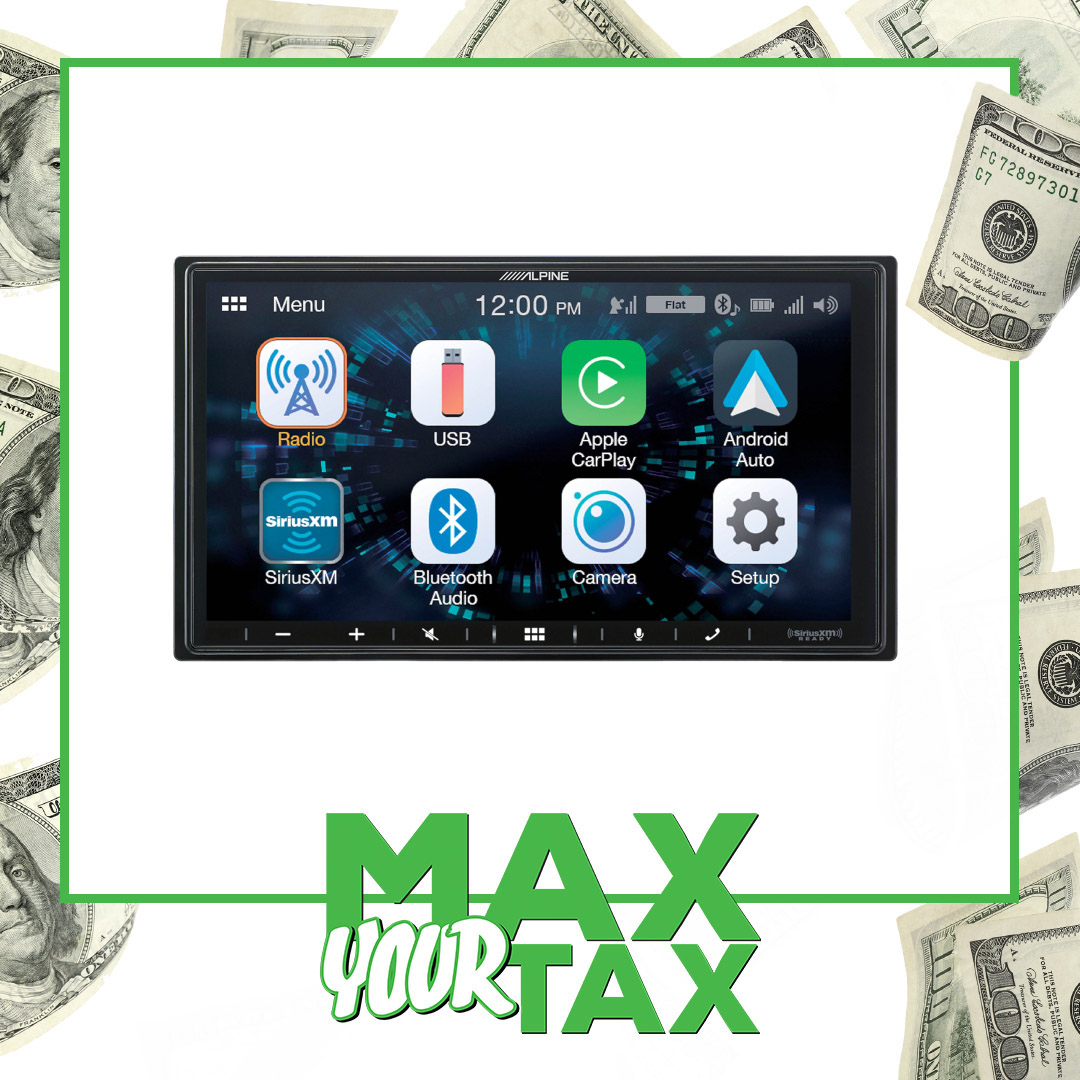 Get more out of your tax refund and upgrade your car today! Carplay and Android Auto from top brands like Alpine, Kenwood, and JVC starting under $300, during our Max Your Tax Sale.