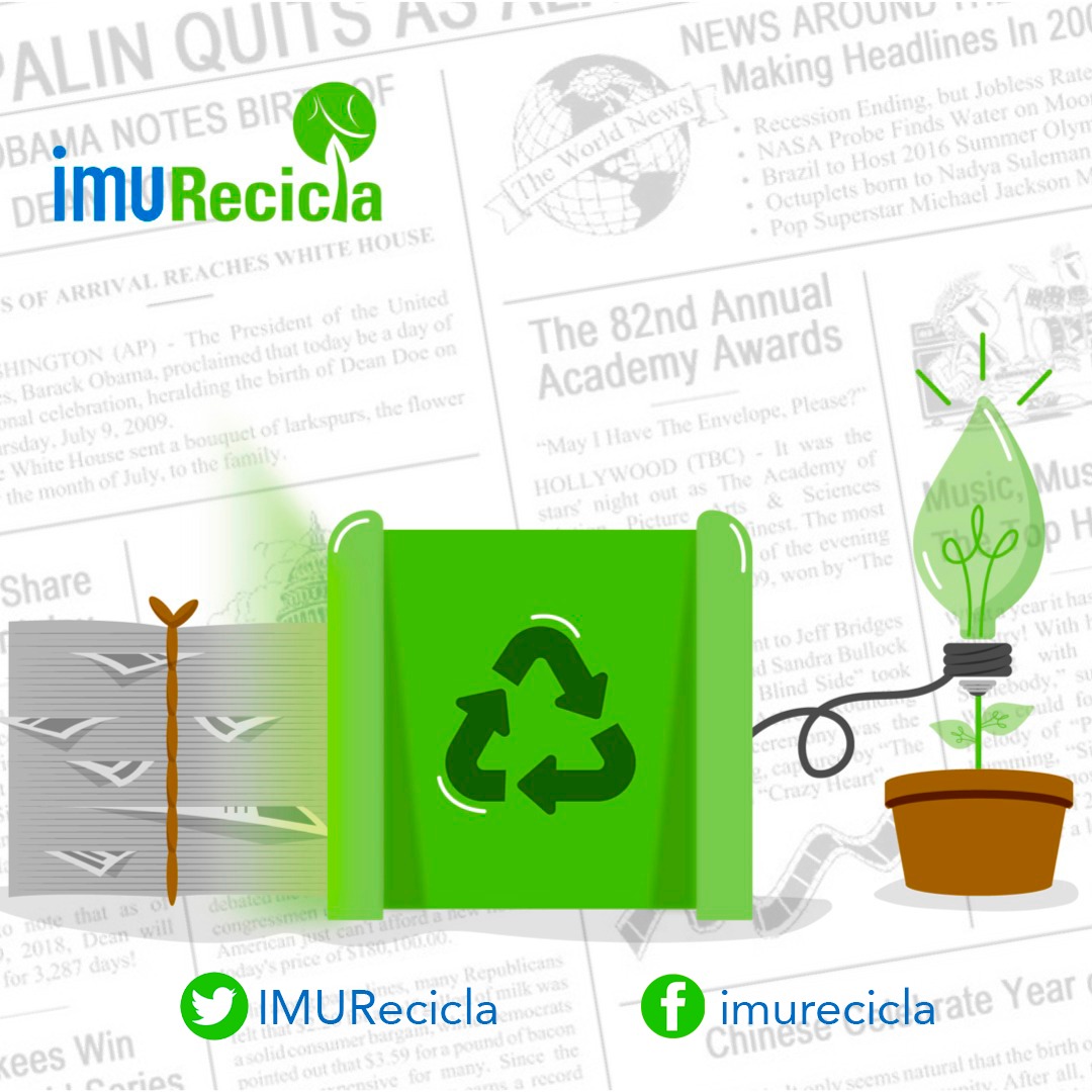 IMURecicla's tweet photo. Reciclar una tonelada de papel periódico ahorra unos 4000 KW de electricidad, aproximadamente la energía necesaria para una casa de tres habitaciones a lo largo de un año entero. Fuente: @Bancamerica
#IMURecicla
#HacemosMejoresCiudades
#CompromisoConElPlaneta https://t.co/QS3TK2W0R9