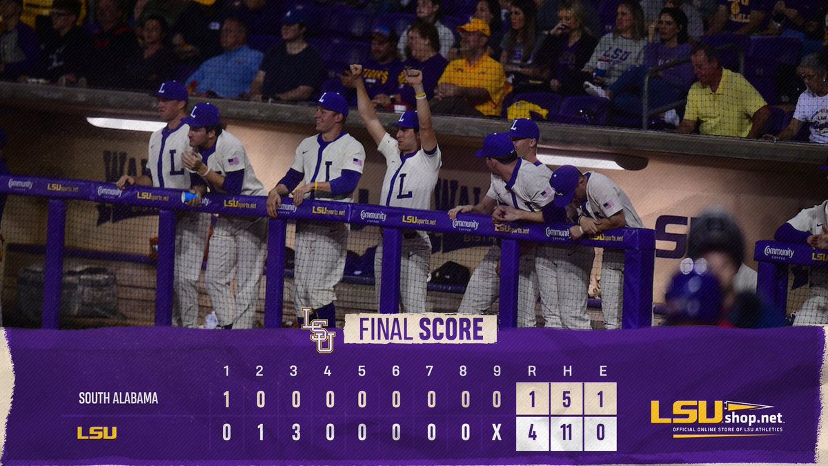 LSUbaseball's tweet photo. TIGERS WIN! TIGERS WIN! https://t.co/lbwleqY1Gr