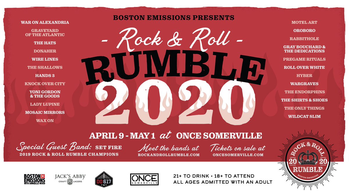 bostonemissions's tweet photo. Meet the @rocknrollrumble bands! 
Full Class of 2020 show up at https://t.co/3LqVFopfTA #RUMBLE2020 https://t.co/0nrLxxo7d3