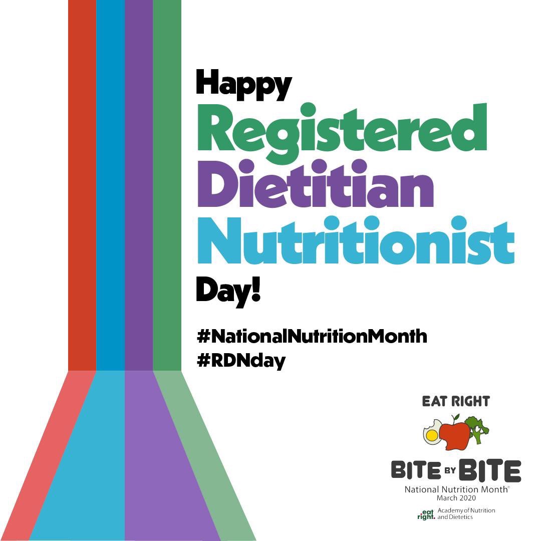 MeghanMyatt's tweet photo. Nutrition month is here again! Air fives all around 🙌🏼 #celebratenutrition #RDDay2020 https://t.co/z0BRjzyqmE