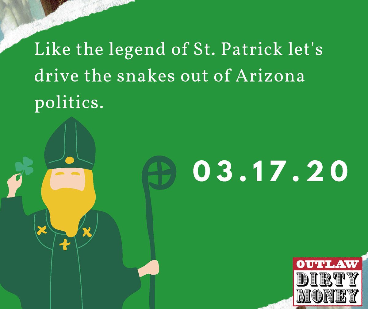 Just like #stpatrick, let's drive the snakes out of Arizona's elections! Sign up to get signatures this St. Patrick's Day!

bit.ly/ppe-signup

#stpatricksday #azelections #darkmoney