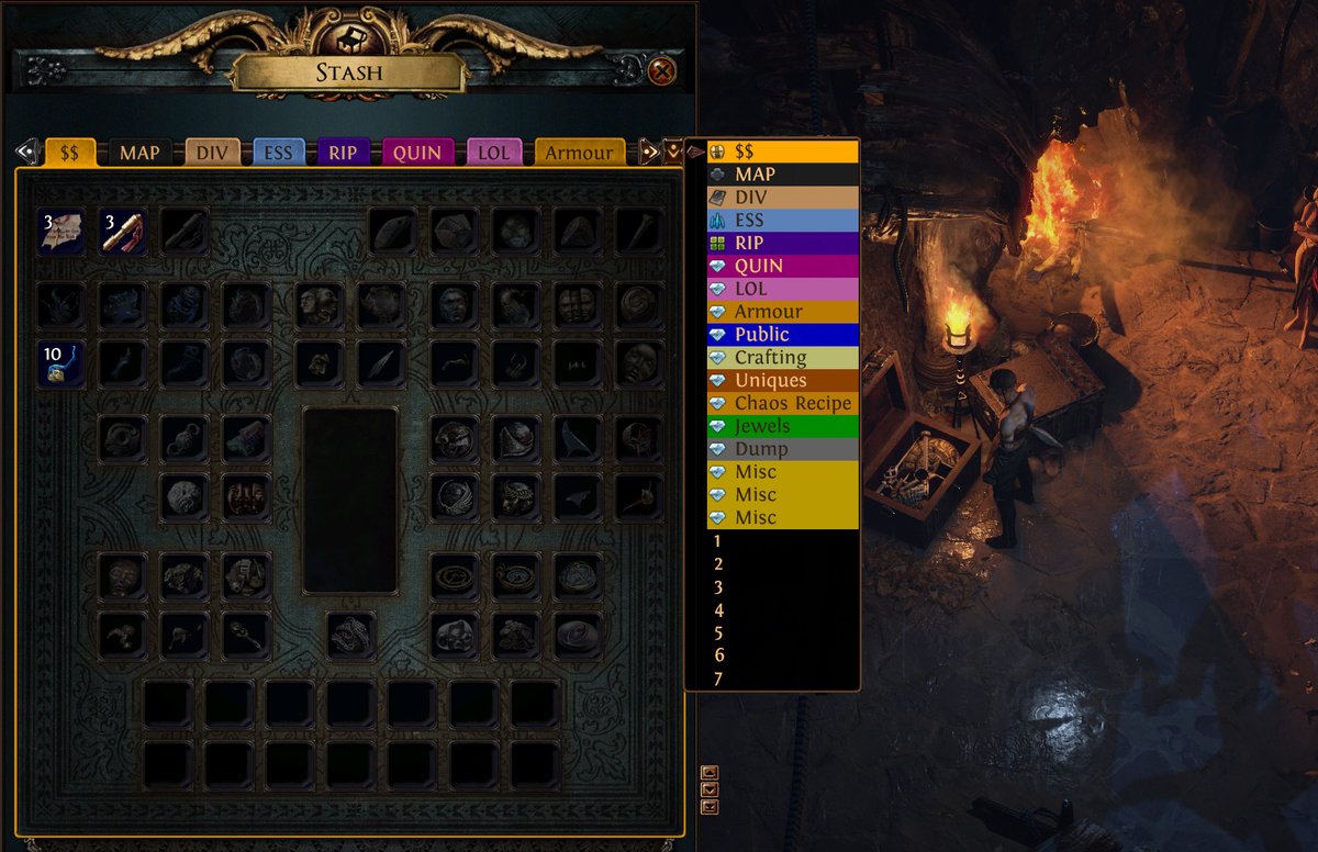 Path Of Exile In Path Of Exile Delirium Your Stash Tab Layout Is Automatically Copied From The Parent League