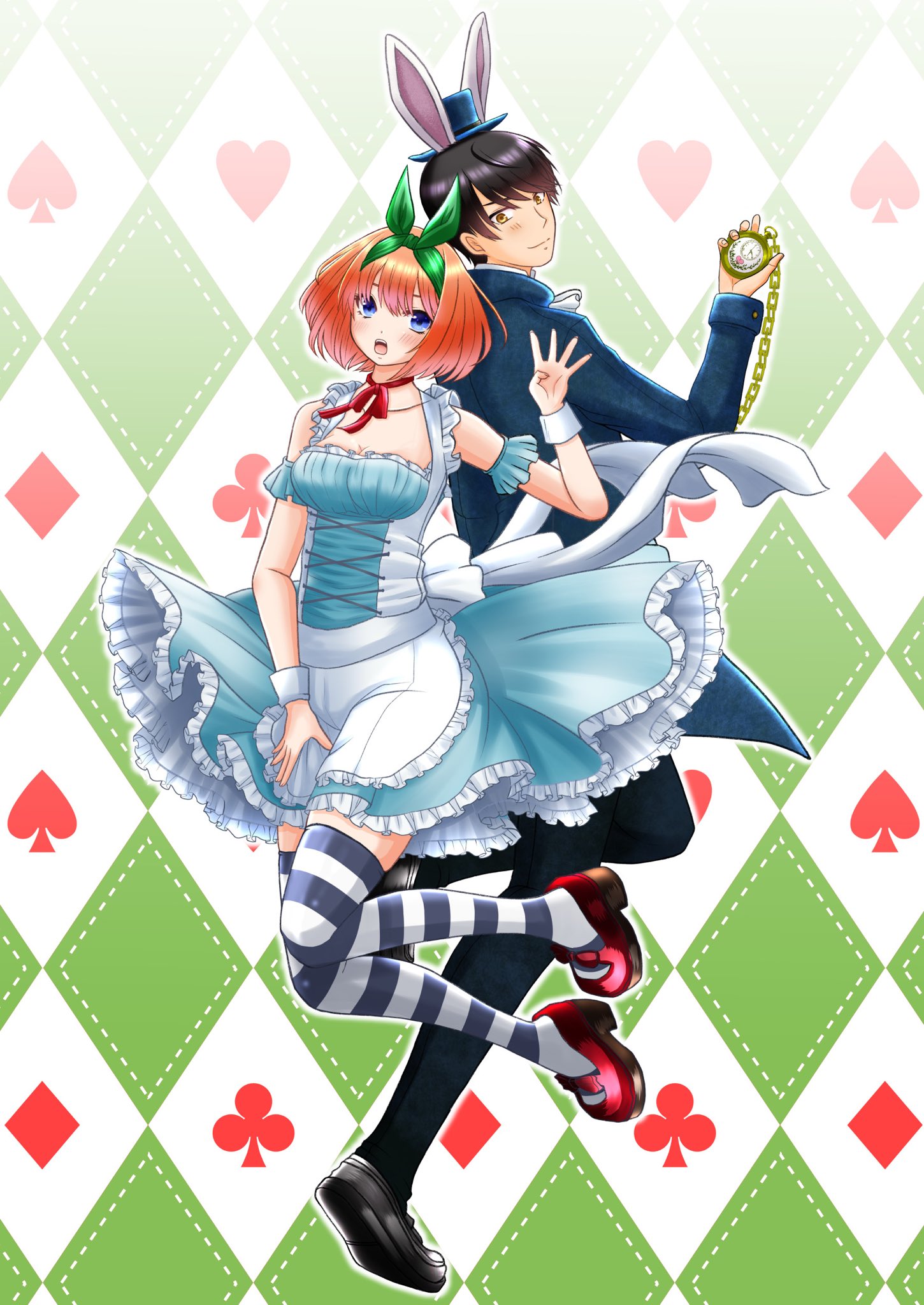 تويتر 虚無ゆりか 色々描いてる على تويتر 不思議の国の四葉と白ウサギの風太郎 五等分の花嫁 中野四葉 上杉風太郎 風四 風よつ T Co Jazlv8okbj